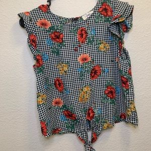 Checkered/Floral top